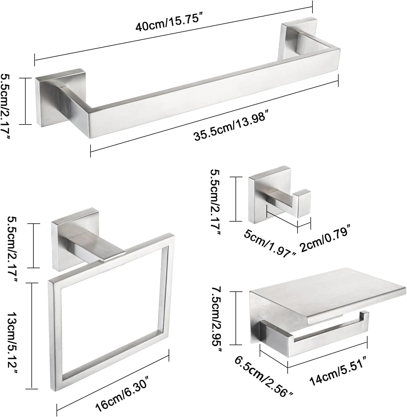 DQOK Stainless Steel Bathroom Hardware Set Bath Accessories