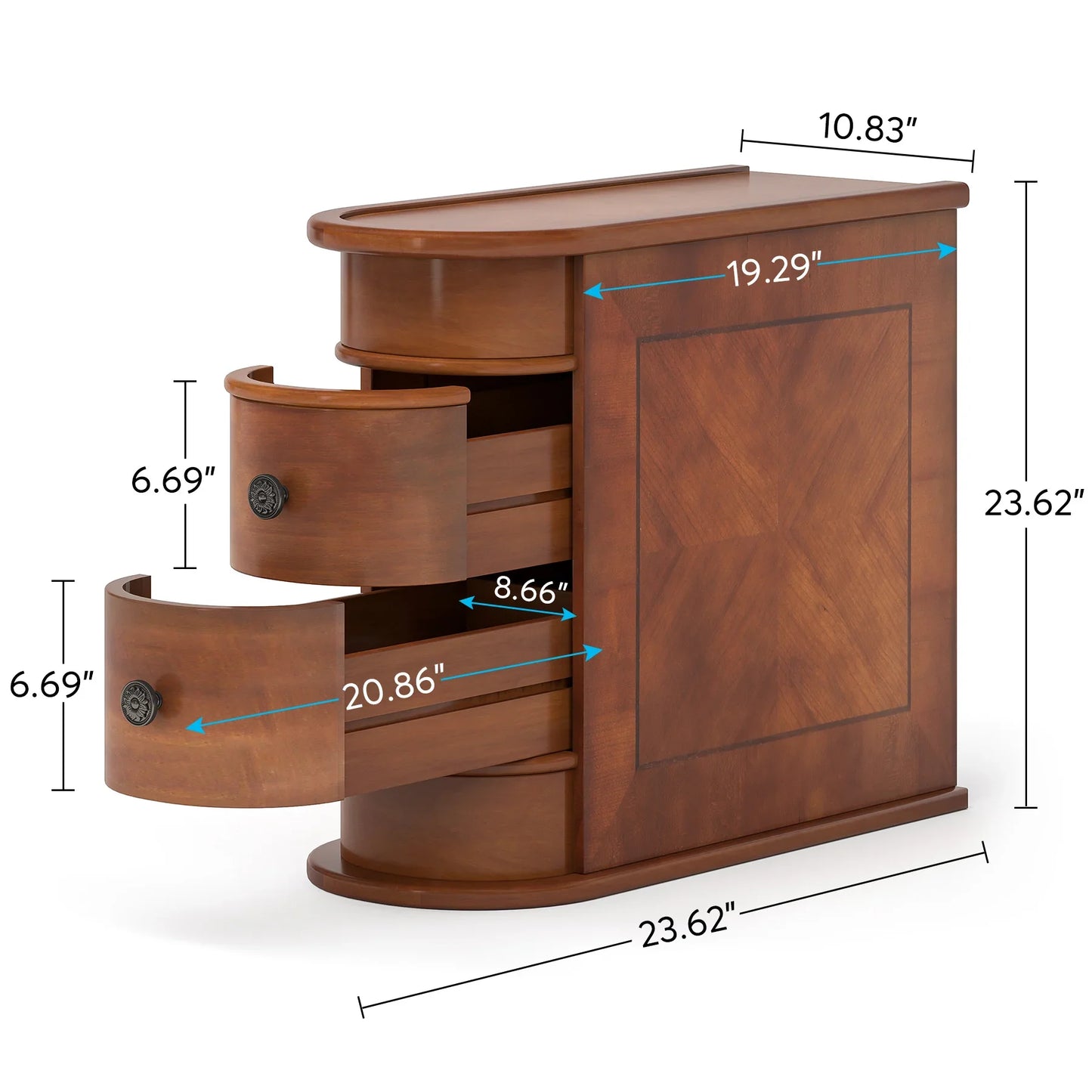 Tribesigns Solid Wood End Table With Drawer For Bedroom
