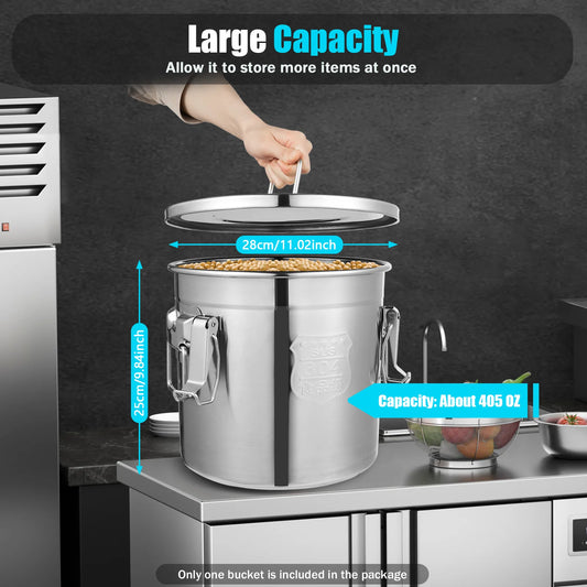 Bymaocar 304 Stainless Steel Cereal Container Airtight Corrosion Resistant