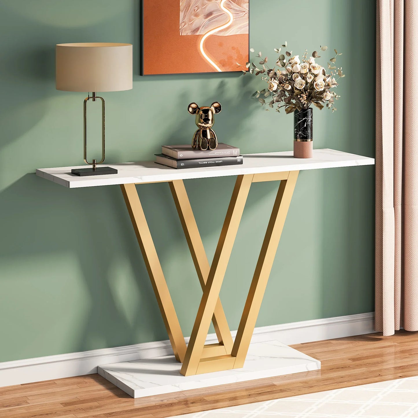 Tribesigns Modern Industrial Console Table For Entryway Living Room