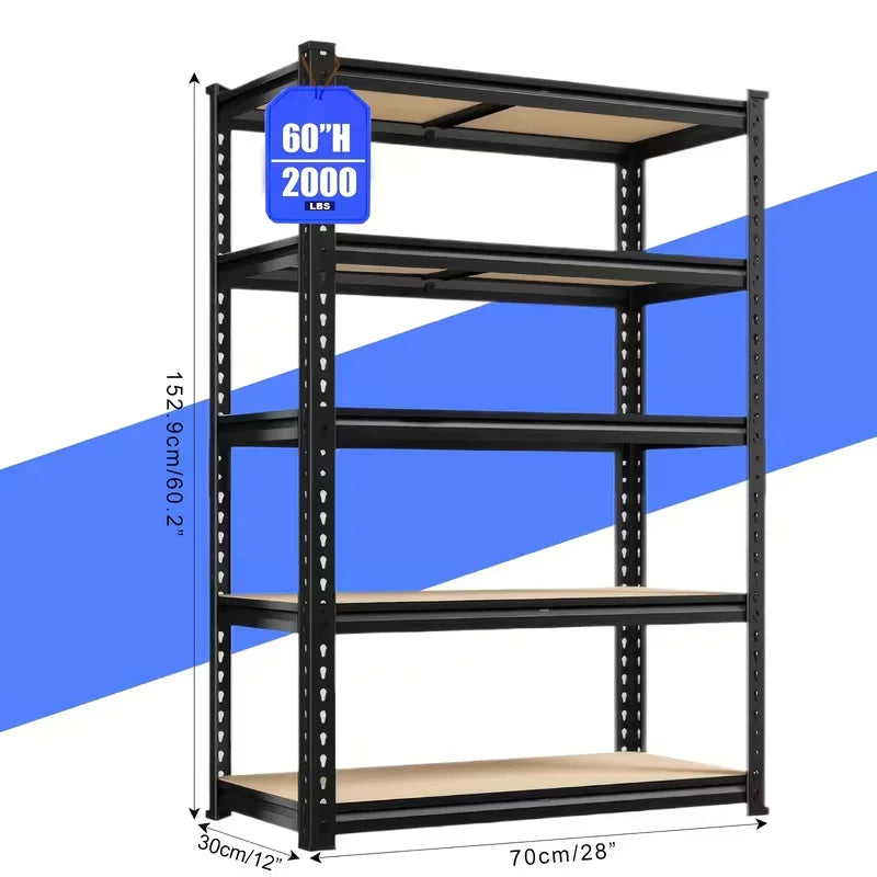 Heavy Duty 2000Lbs Garage Shelving Unit Adjustable Iron Storage Rack