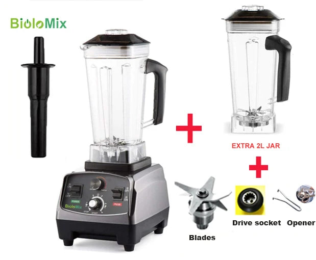 Biolomix 3HP 2200W Heavy Duty Timer Blender Mixer Juicer