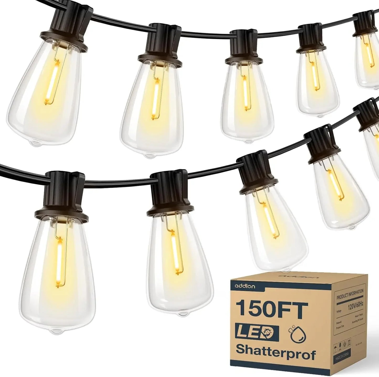 MIMIRGB Waterproof LED Outdoor String Lights For Patio
