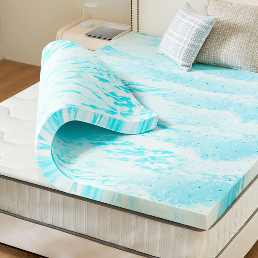 JHK Gel Memory Foam Mattress Topper Cooling Comfort