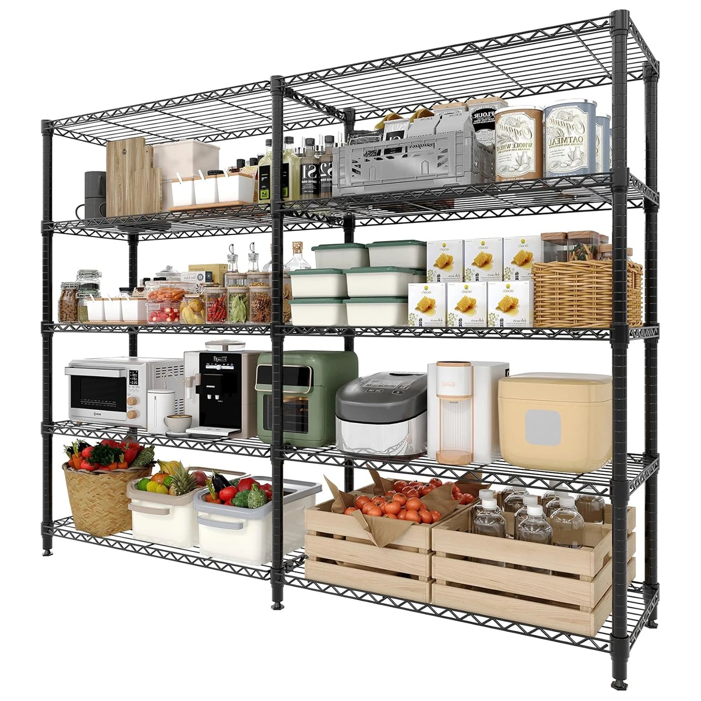 TWISTER.CK Heavy Duty Five Tier Metal Shelving Unit For Kitchen Garage