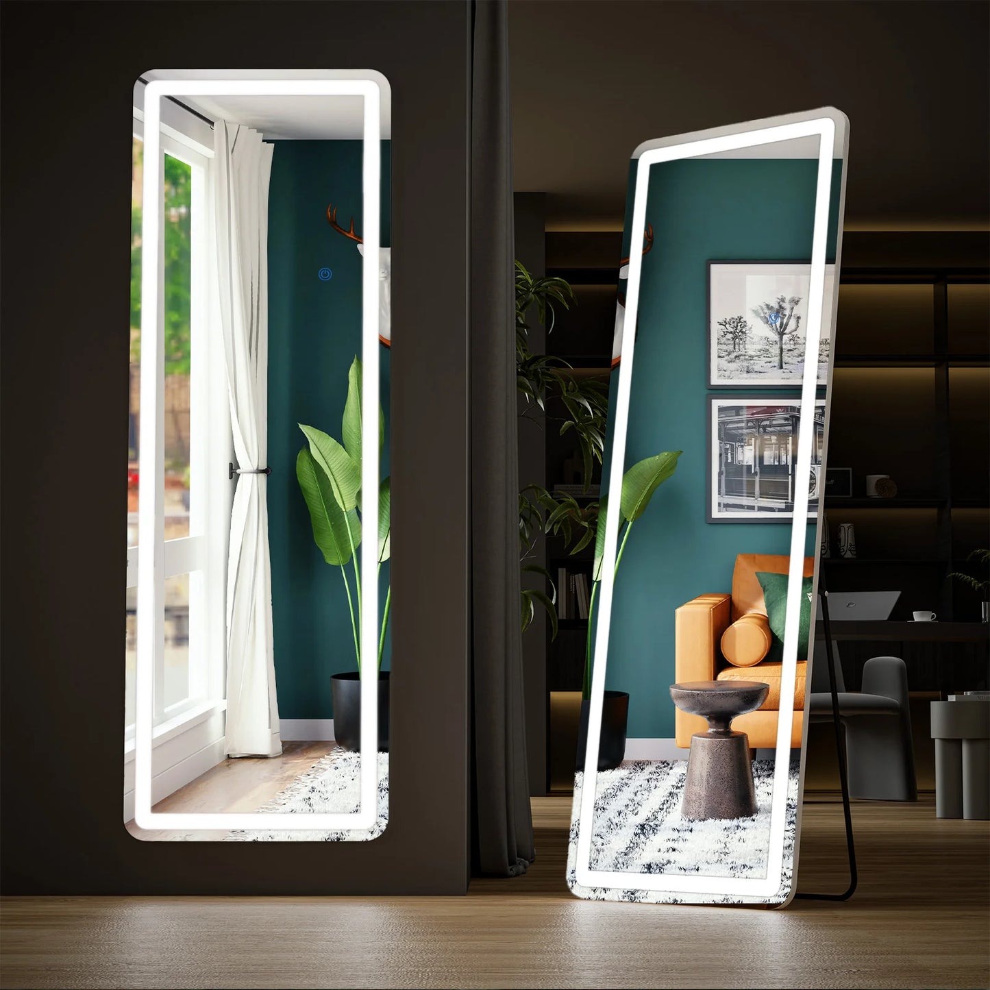 JHK Full Length LED Light Mirror With Aluminum Alloy Frame