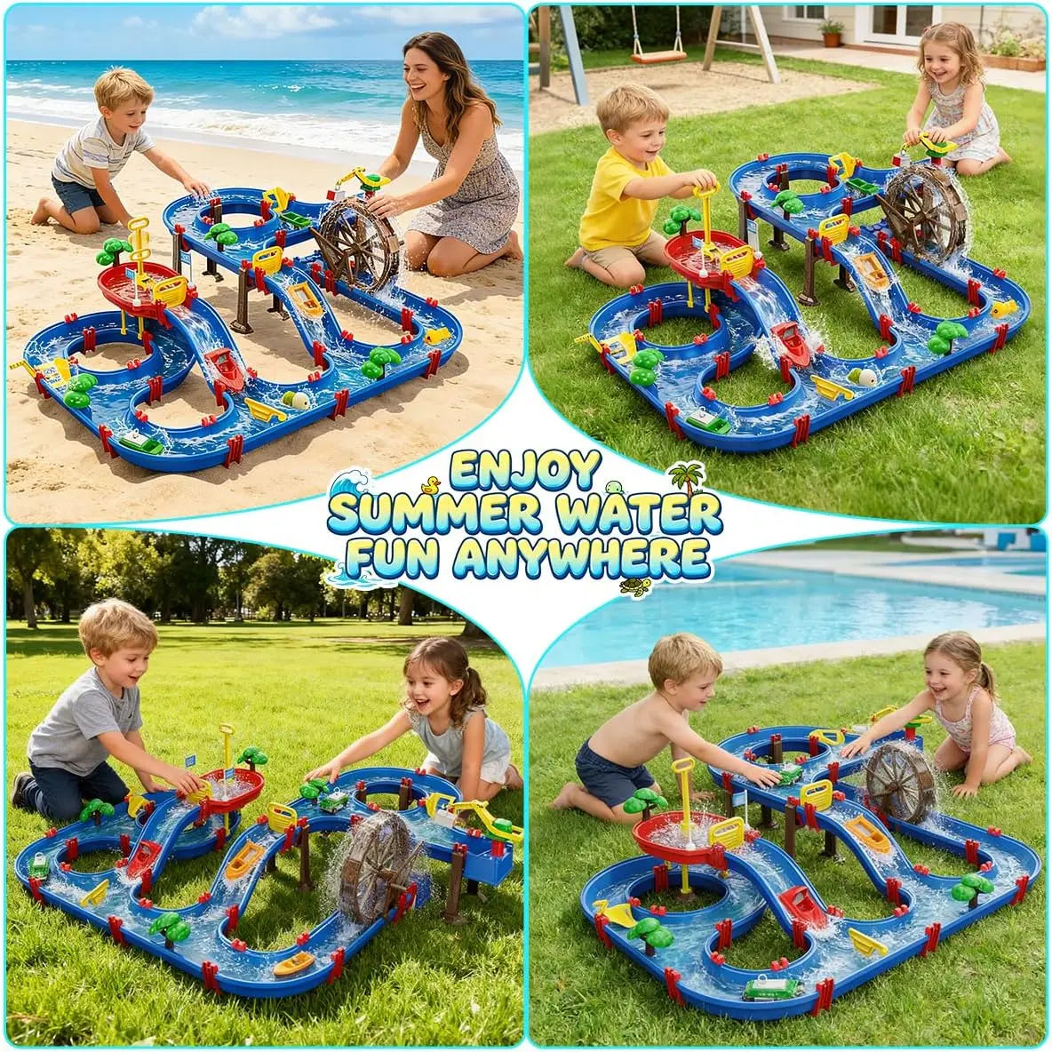 Vatos Two Tier Water Wheel Kids Outdoor Water Table Playset