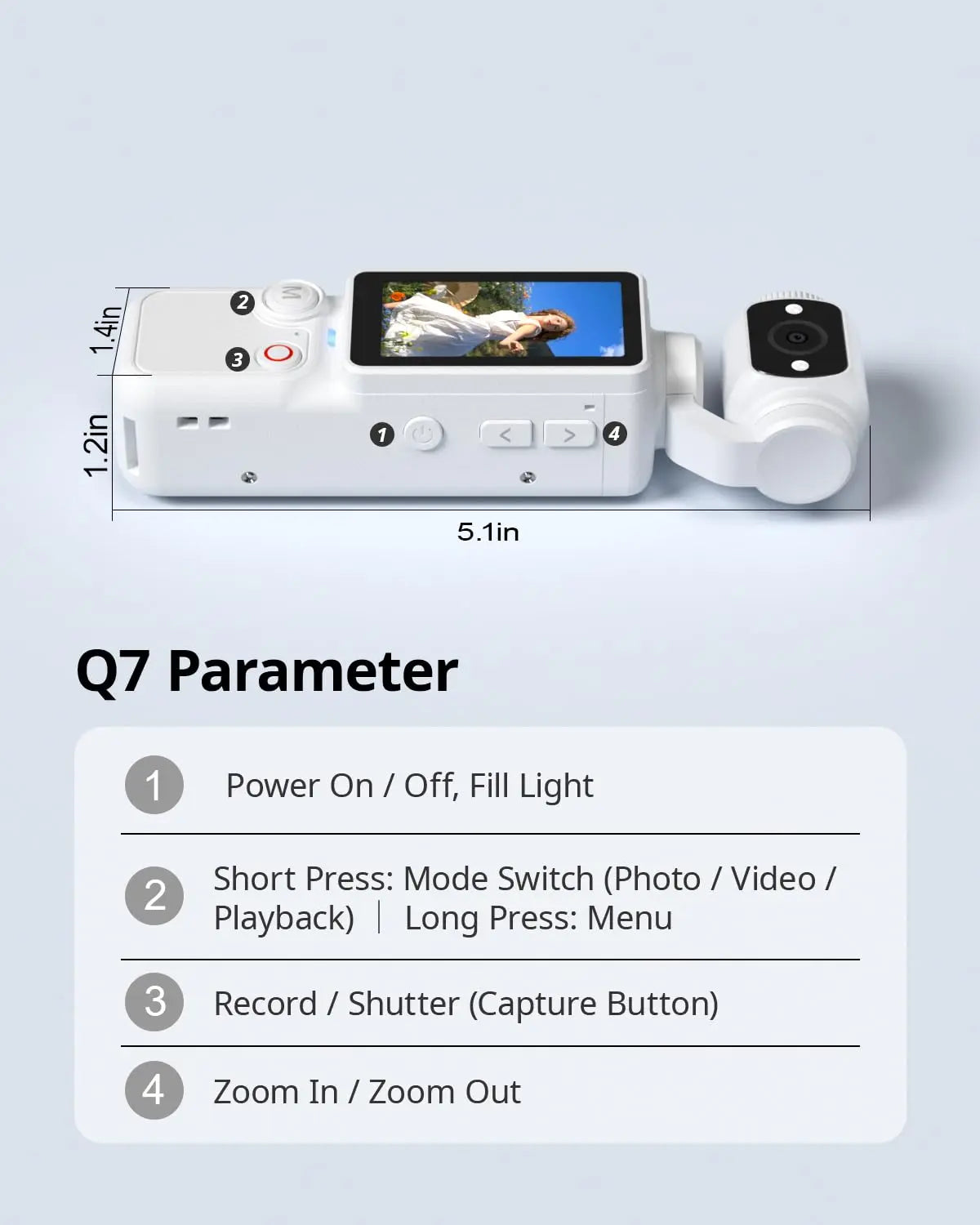WO Portable 1MP Digital Camera With 4K Video And 16x Zoom