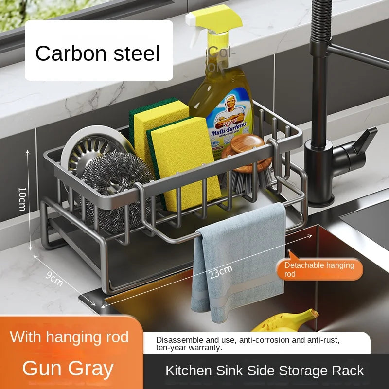 Stainless Steel Sink Drainage Rack and Dishcloth Storage