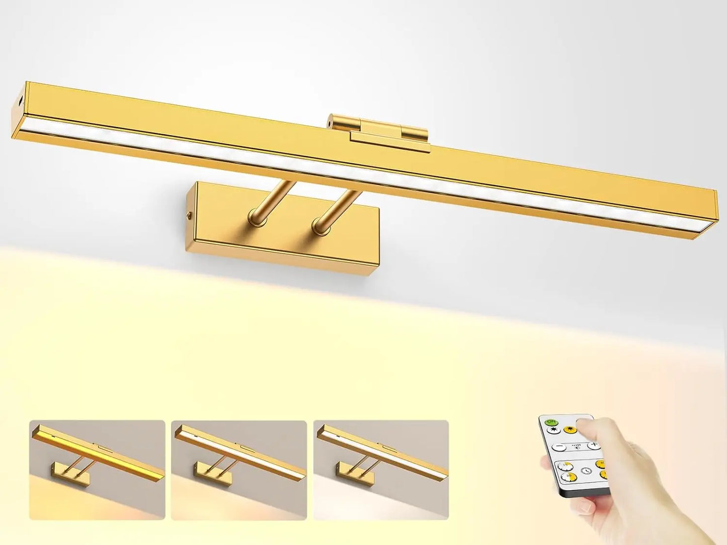 PRTILOUD Wireless Picture Light CCT Dimmable With Remote