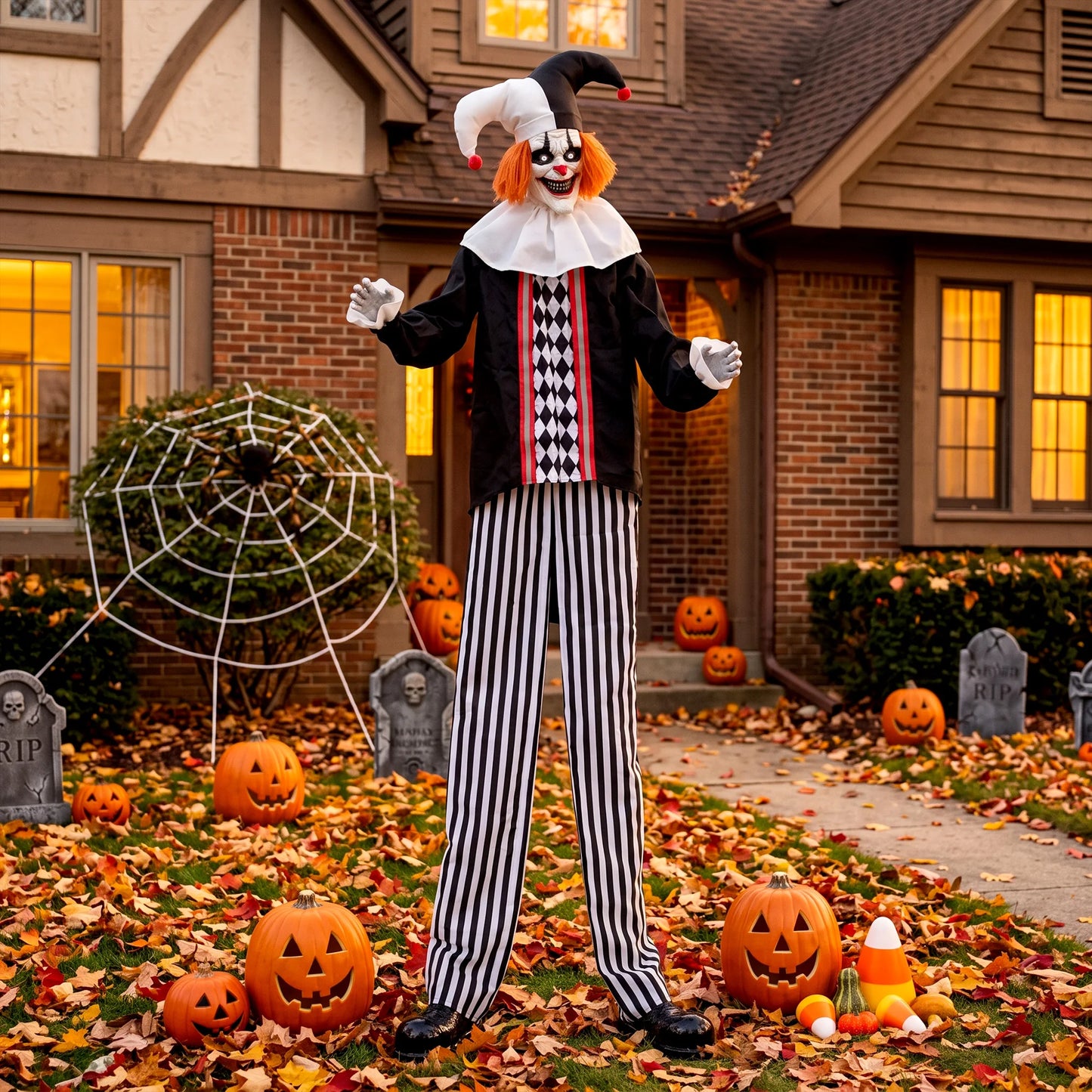 Animated Halloween Clown Decoration With Sound And Touch Activated
