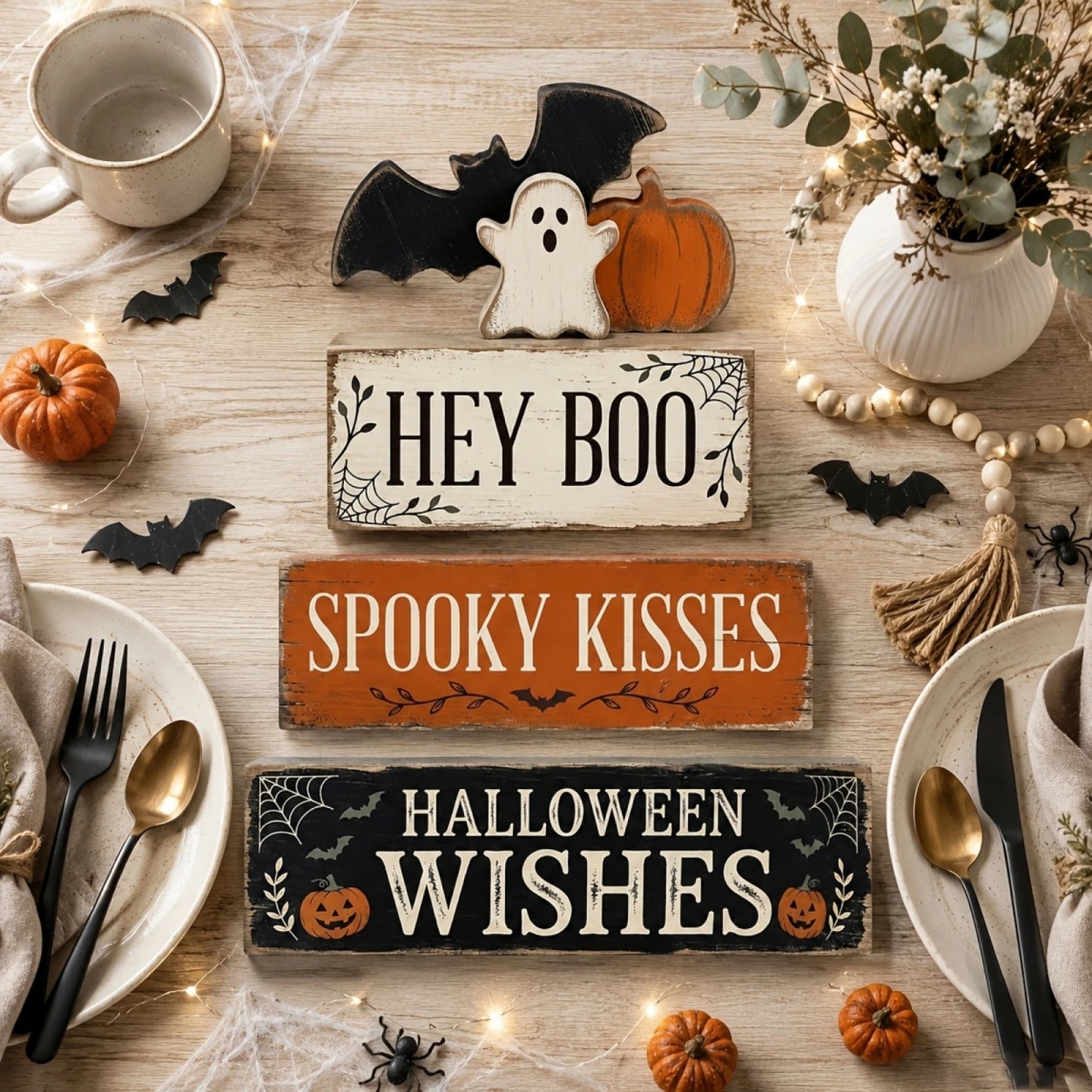 Rustic Halloween Tiered Centerpiece Farmhouse Table Decor