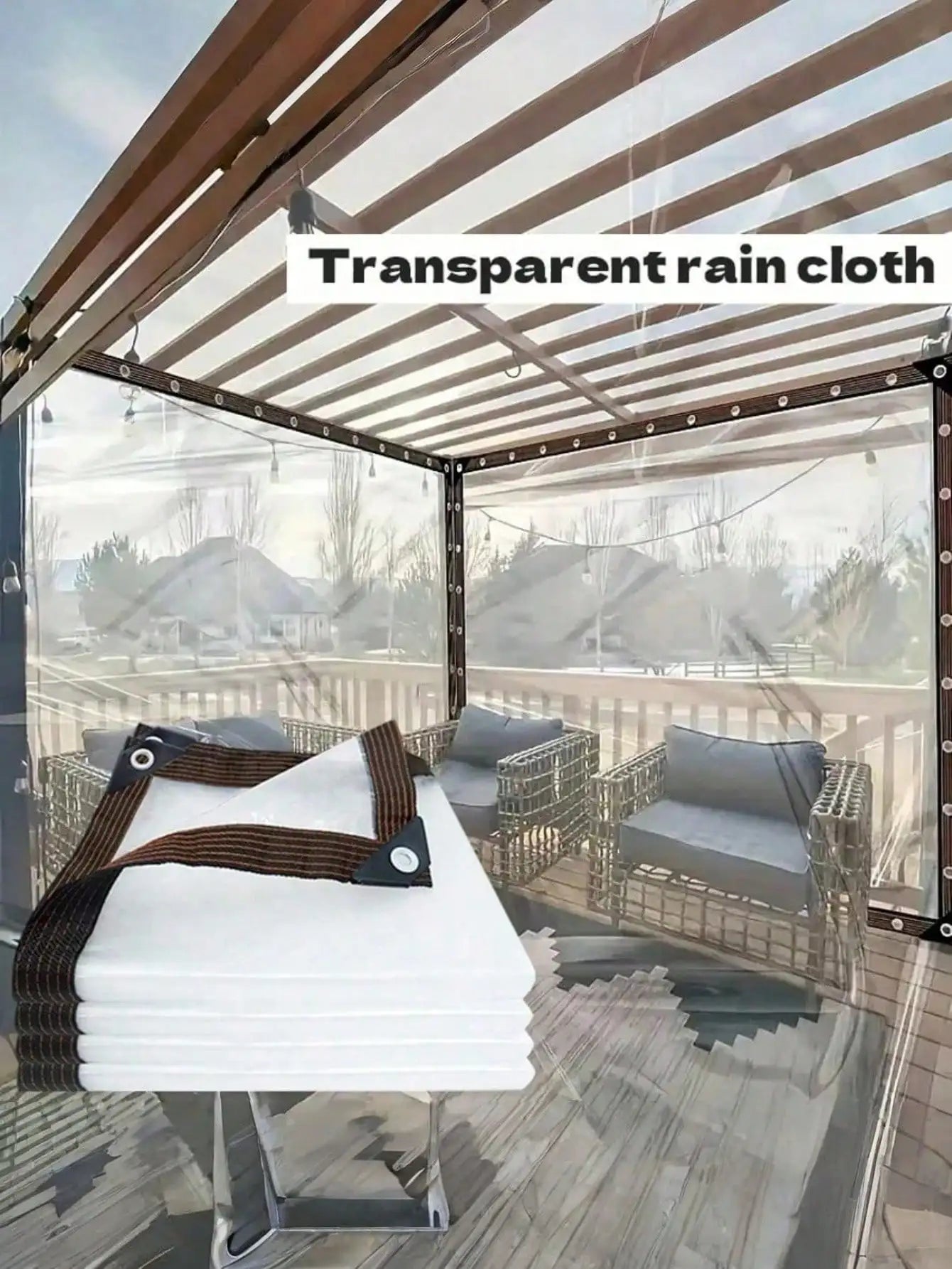 Heavy Duty Waterproof Transparent Tarp For Patio And Garden Use