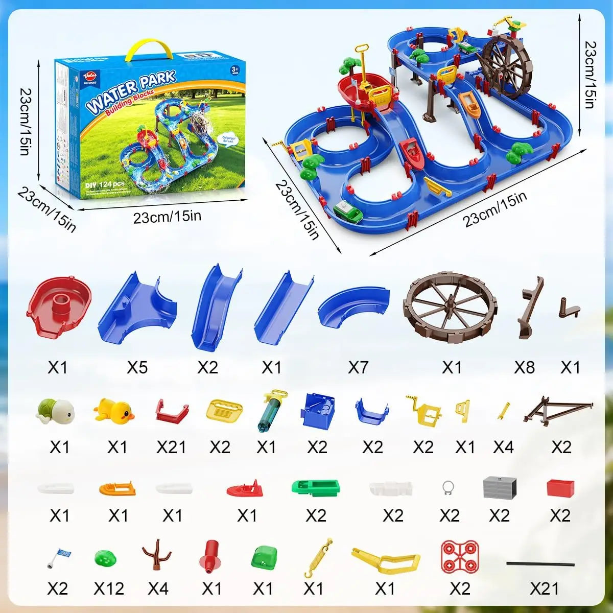 Vatos Two Tier Water Wheel Kids Outdoor Water Table Playset