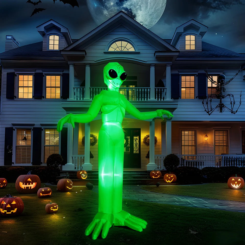 Joyfy Halloween Alien Inflatable Outdoor Decor with LED Lights