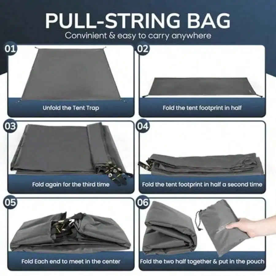 Heavy Duty Waterproof Tent Footprint Ground Sheet With Drawstring Bag