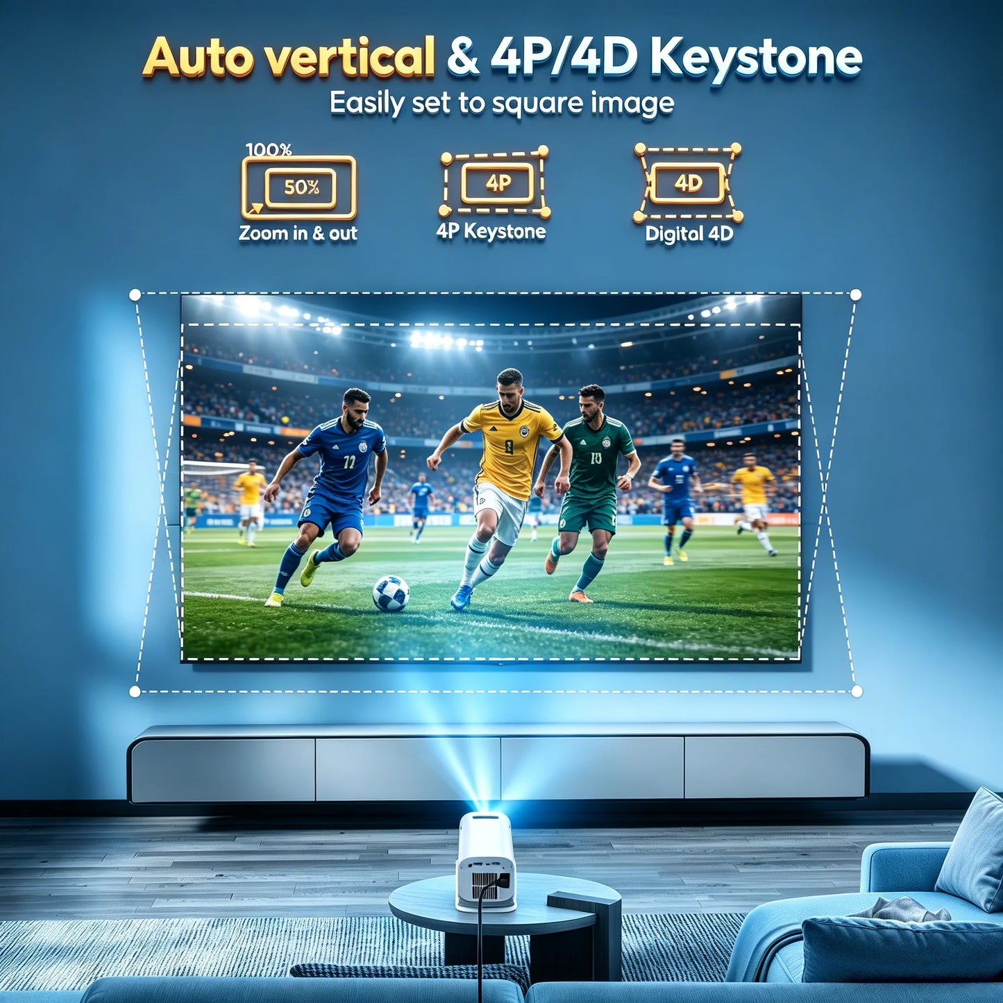 XGODY Portable 4K Projector With WiFi Bluetooth Android 11