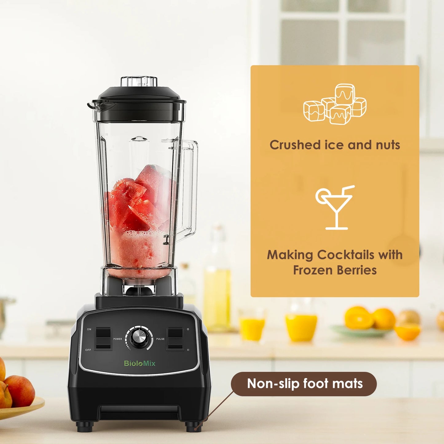 Biolomix BPA Free Blender Mixer Juicer 2200W Heavy Duty