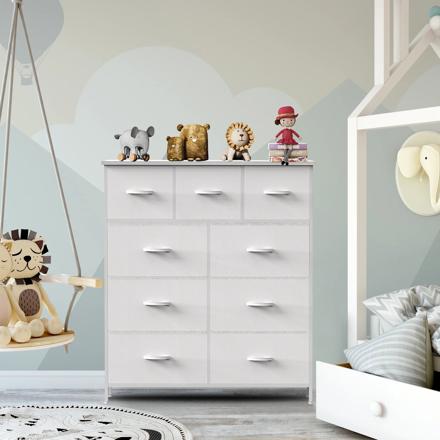 JHK Dresser Wardrobe With 9 Fabric Storage Drawers For Bedroom