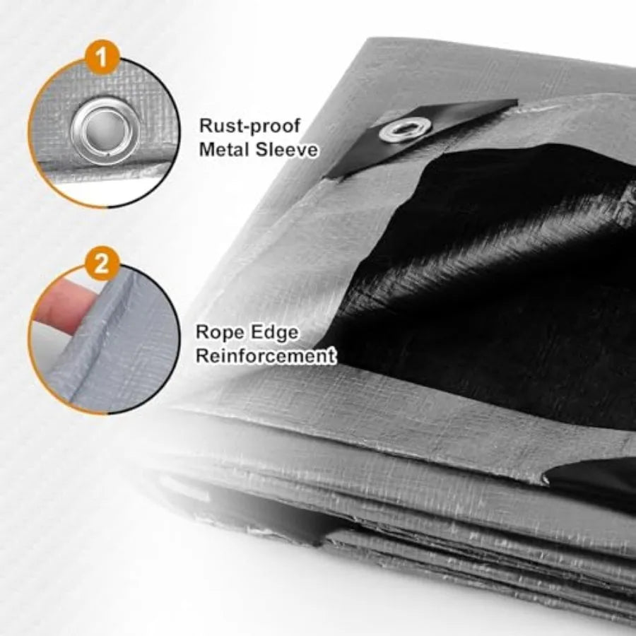 Heavy Duty Waterproof Tarp With Rustproof Grommets UV Protection