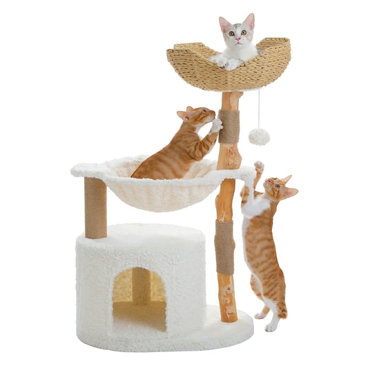 PAWZ Road Modern Cat Tree Tower With Natural Scratching Posts