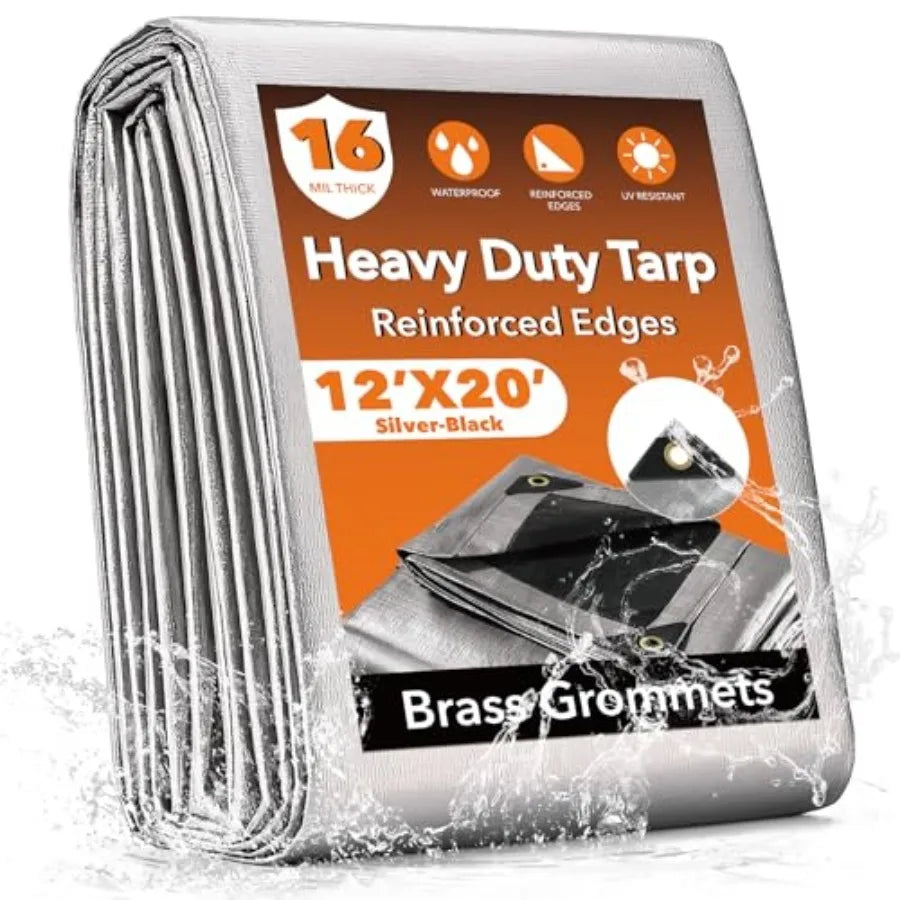 Heavy Duty Waterproof Tarp With Reinforced Edges And Brass Grommets