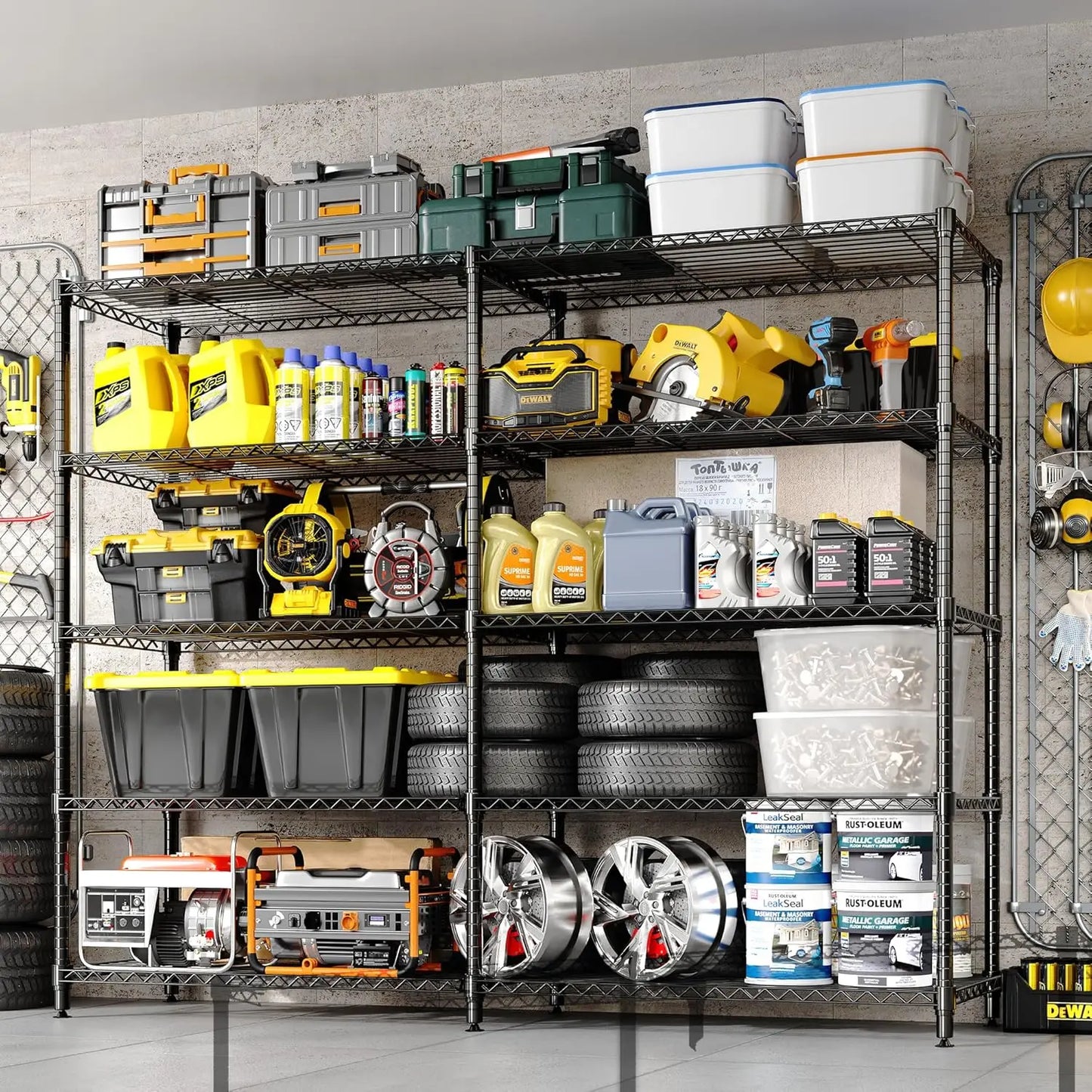 TWISTER.CK Heavy Duty Five Tier Metal Shelving Unit For Kitchen Garage