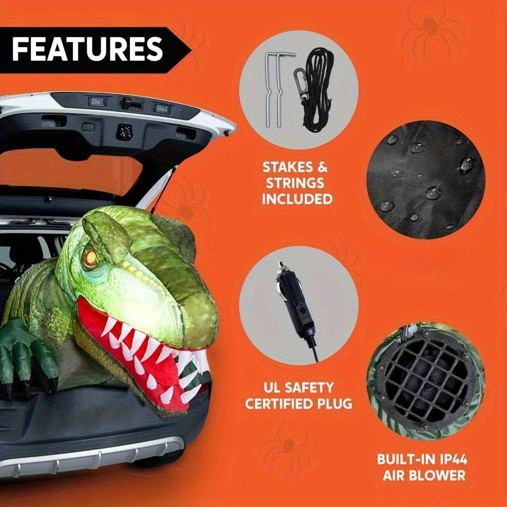 Animated Halloween Inflatable Dinosaur With LED Lights For Outdoor Decoration