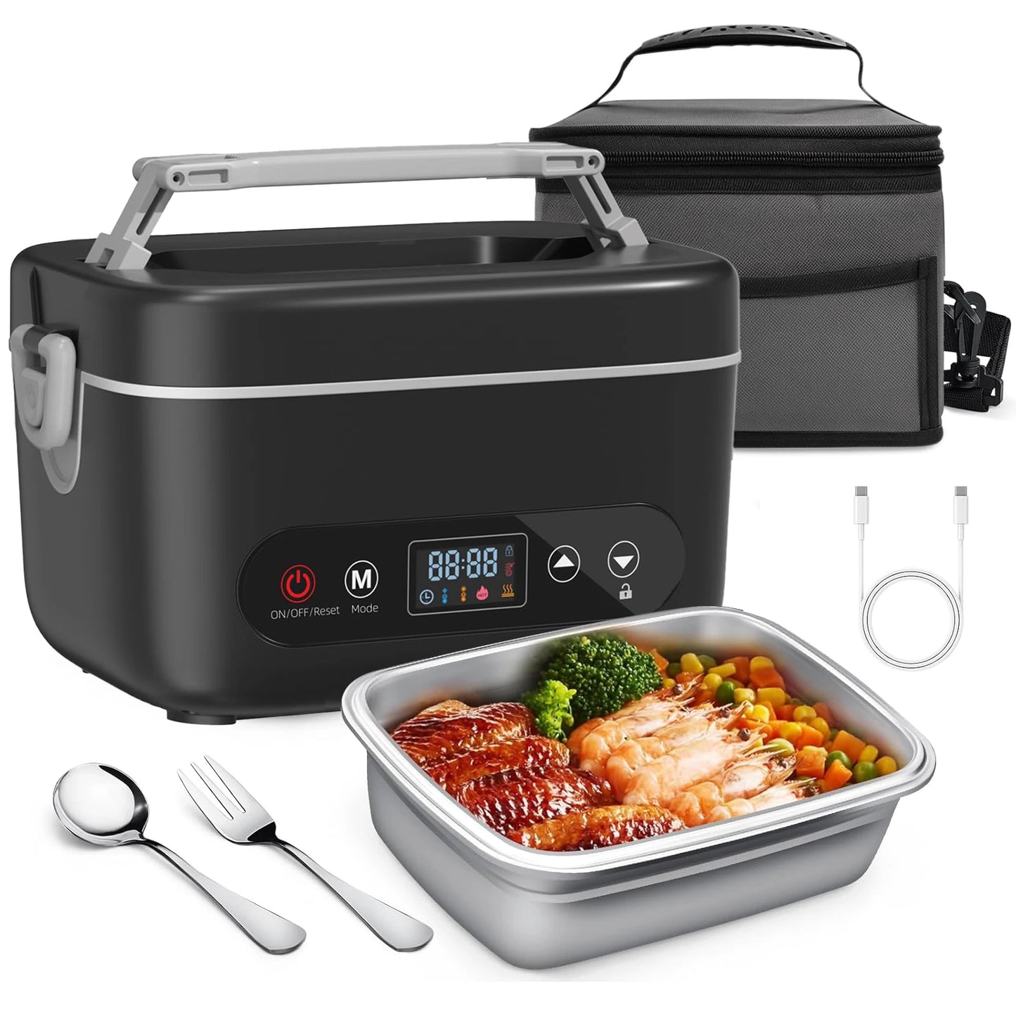 12000mAh Wireless Lunch Box Portable Food Warmer With Automatic Temperature
