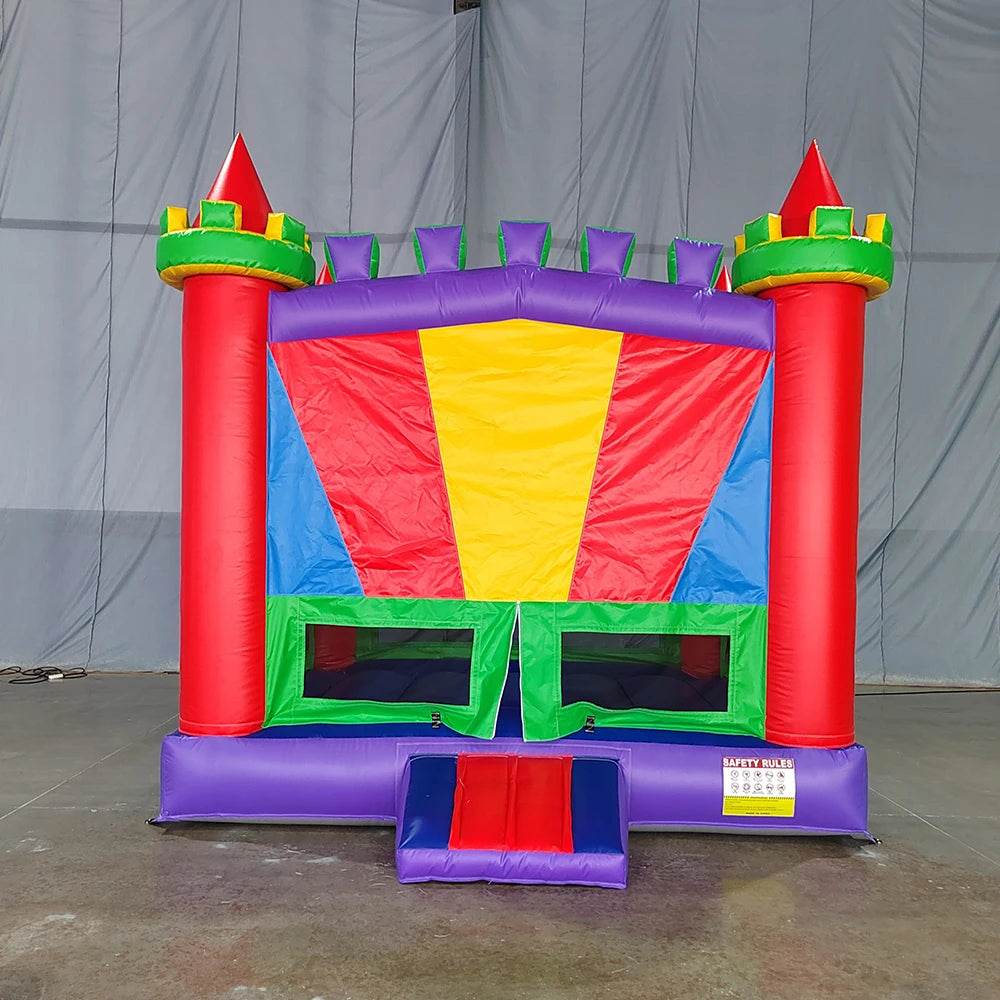 Heavy Duty Inflatable Bounce House With Steeple Top Design