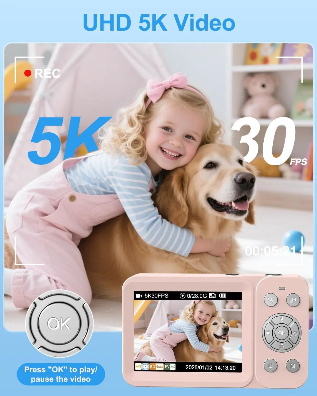 80MP Auto Focus Camera For Beginners With 32GB SD Card