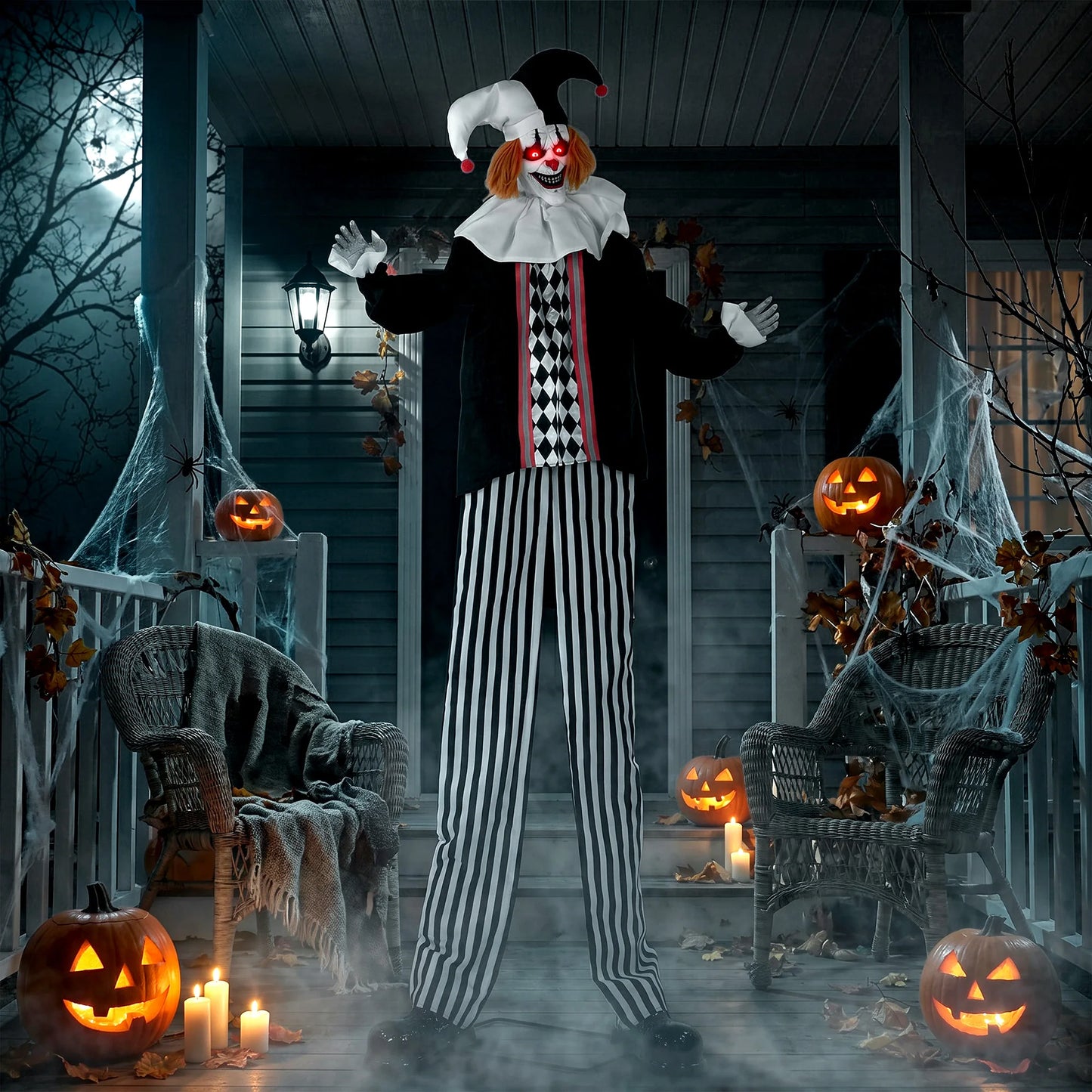 Animated Halloween Clown Decoration With Sound And Touch Activated