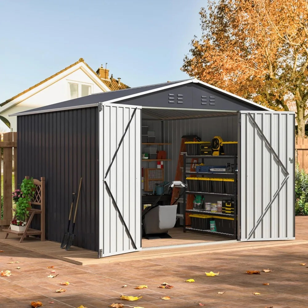 XIAOLANG Outdoor Metal Storage Shed With Lockable Doors