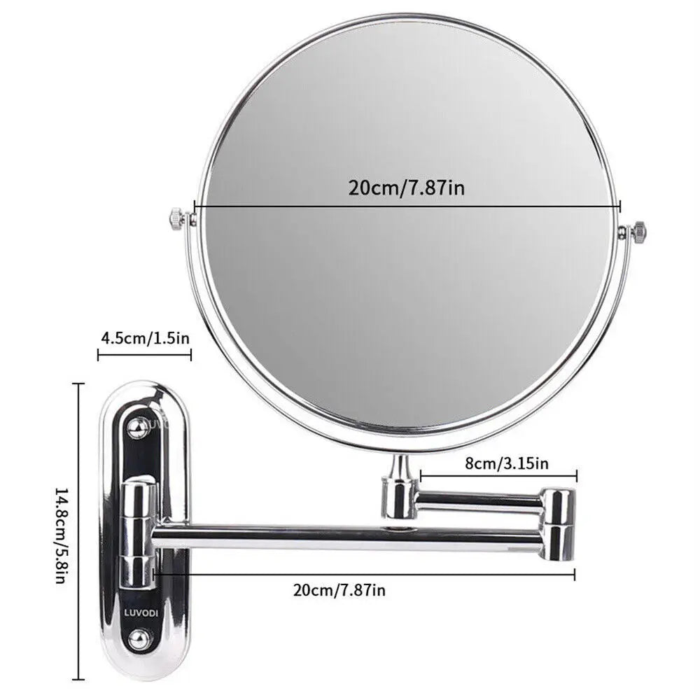 BORWART 10X Magnifying Wall Mounted Mirror 360 Swivel Makeup