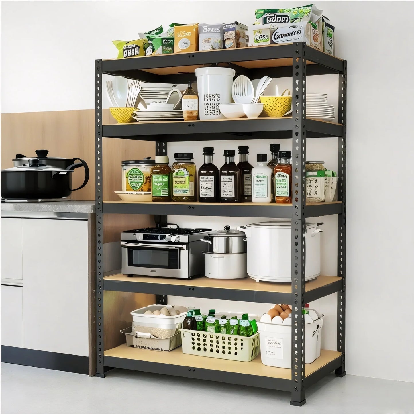 Heavy Duty 2000Lbs Garage Shelving Unit Adjustable Iron Storage Rack