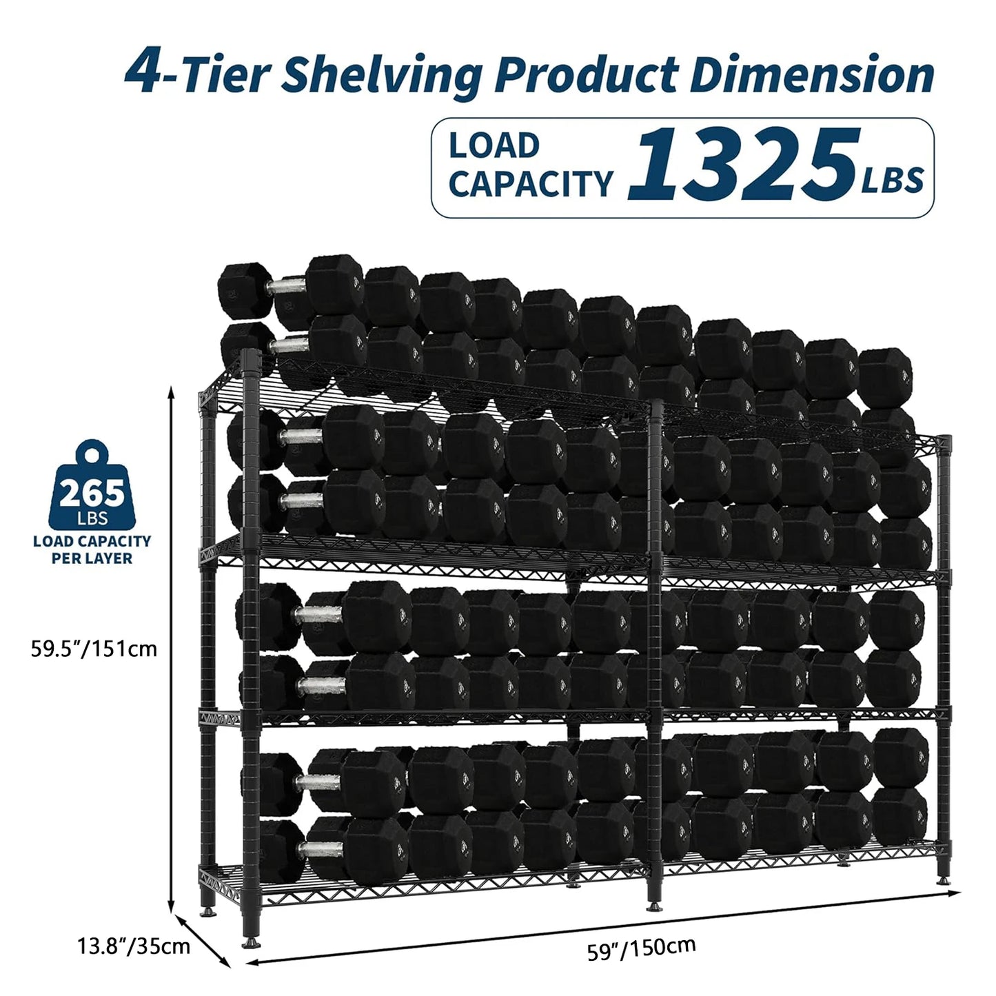 TWISTER.CK Heavy Duty Five Tier Metal Shelving Unit For Kitchen Garage