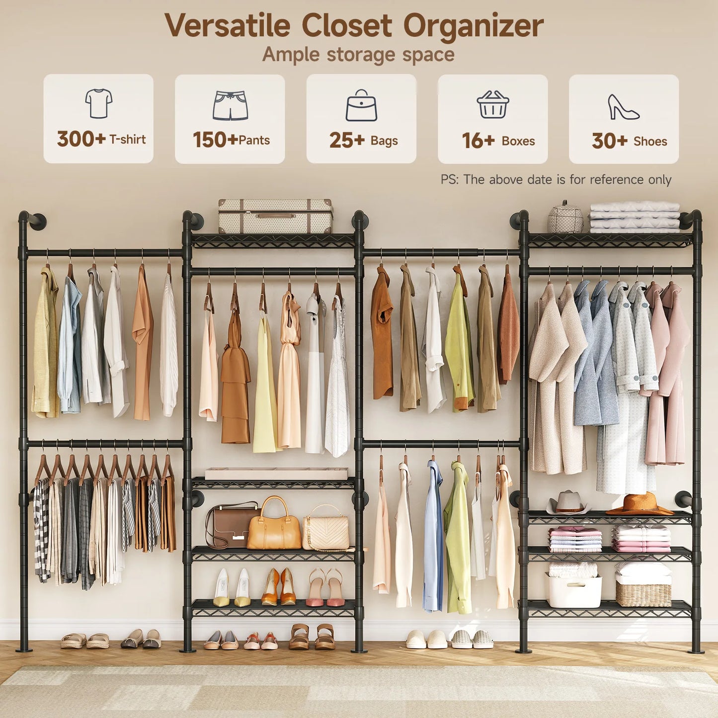 Onbrill Wall Mounted Industrial Pipe Clothes Rack Organizer