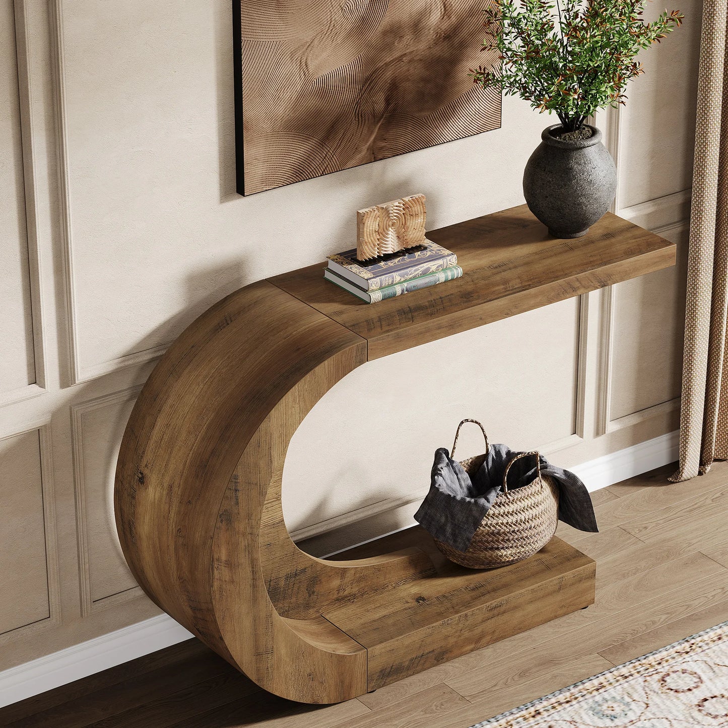 Tribesigns Mid Century Modern Wood Console Table For Entryway