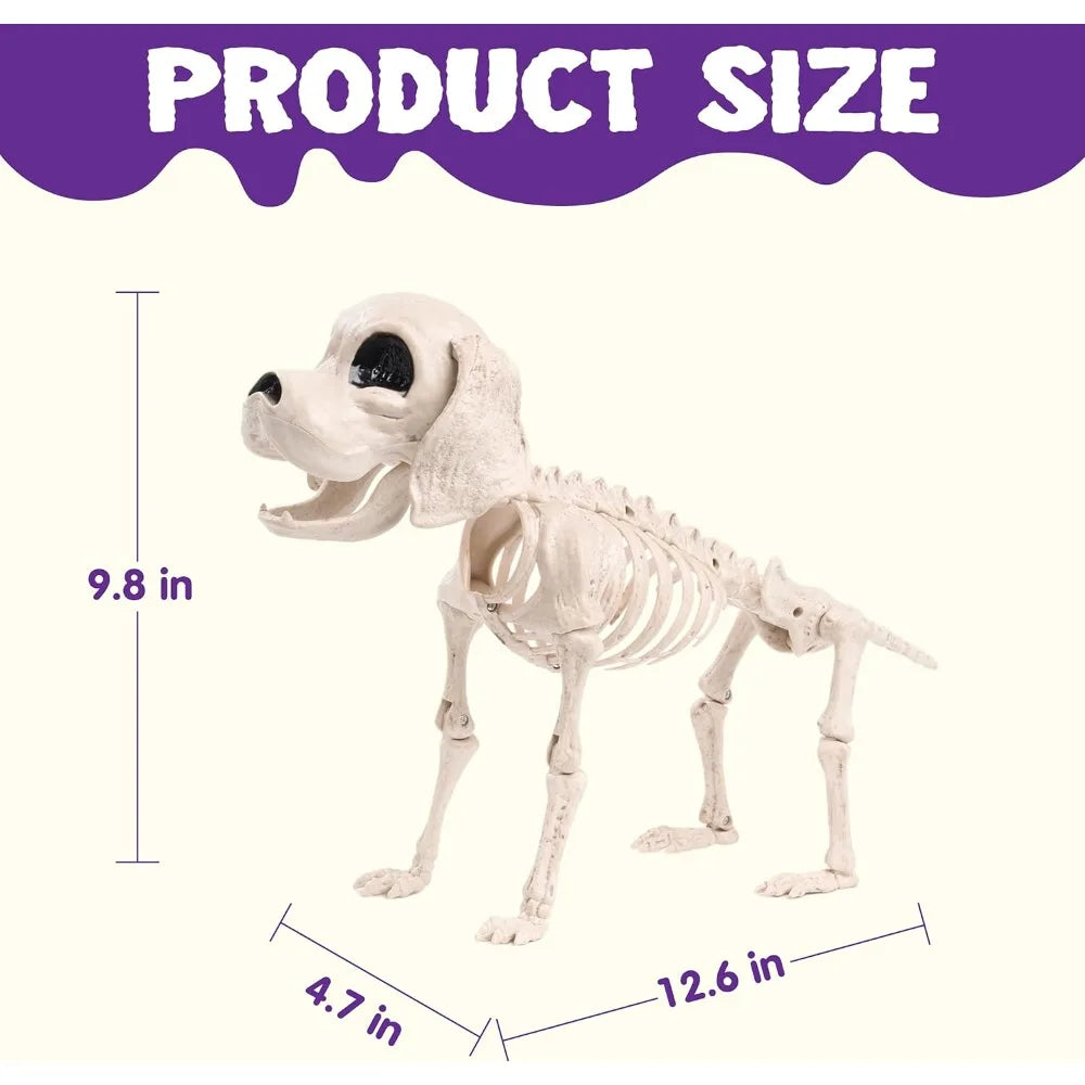 Full Body Poseable Fake Dog Skeleton Halloween Graveyard Decor