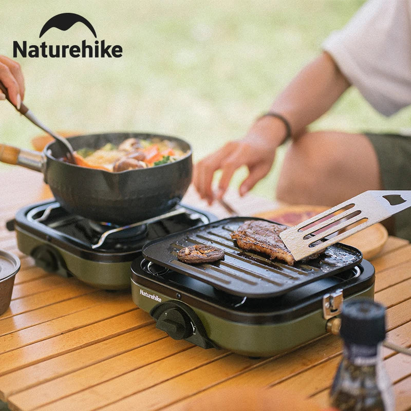 Naturehike 2 Burner Portable Folding Camping Gas Stove With Griddle