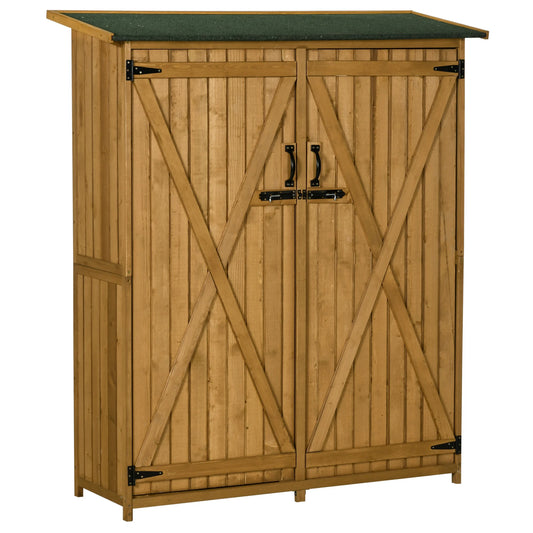 Outsunny Wooden Waterproof Garden Shed With Asphalt Roof And Lock