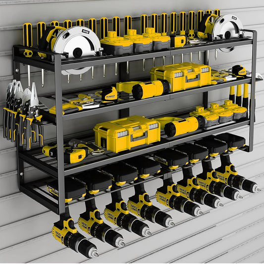 Heavy Duty 4 Tier Power Tool Organizer Wall Mount Rack