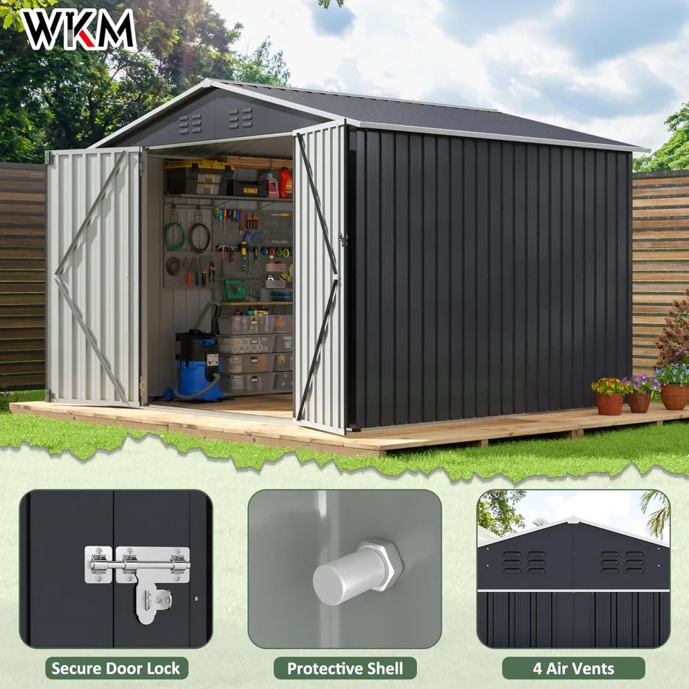 XIAOLANG Outdoor Metal Storage Shed With Lockable Doors