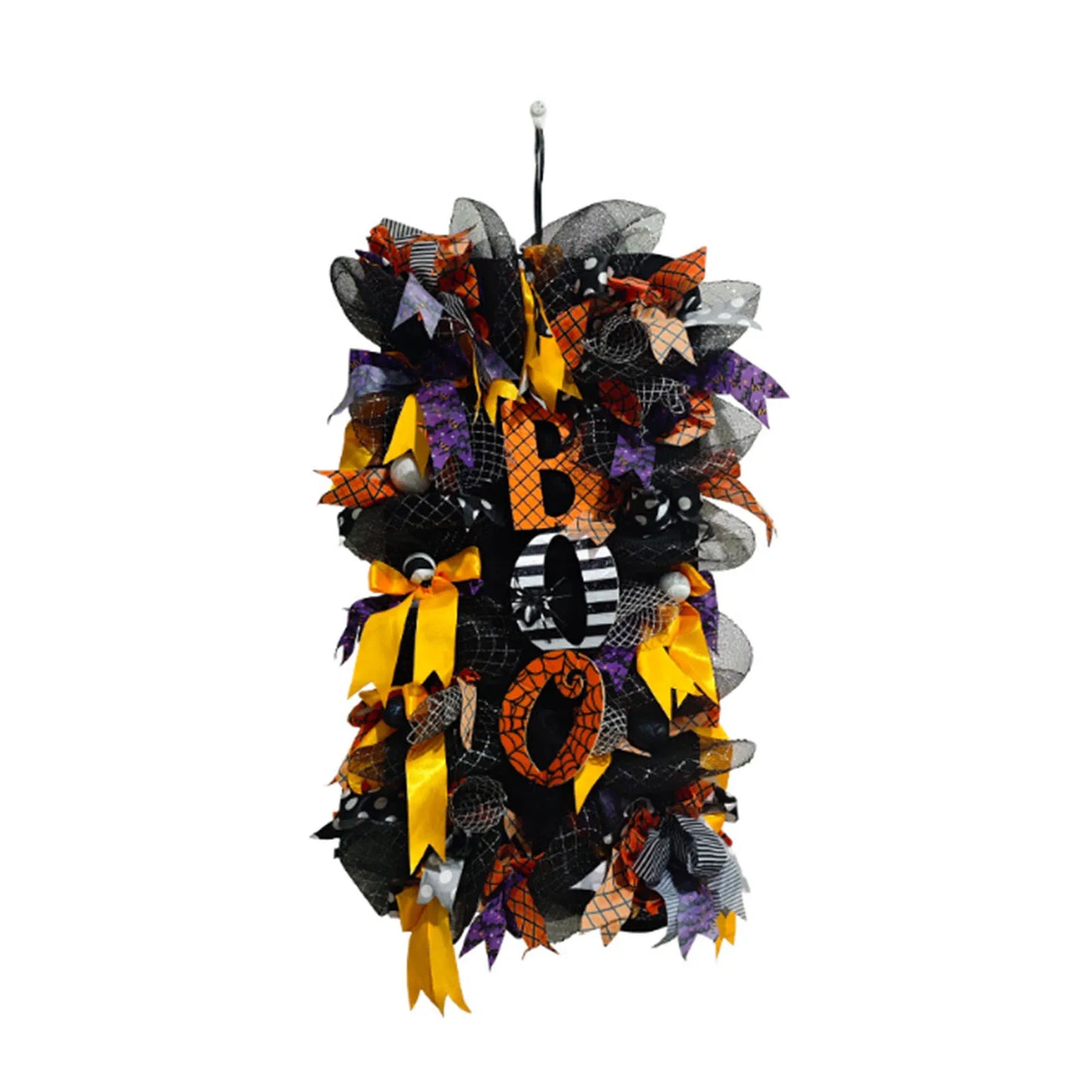 Spooky Halloween Wreath With Pumpkin Spiderweb Door Decoration
