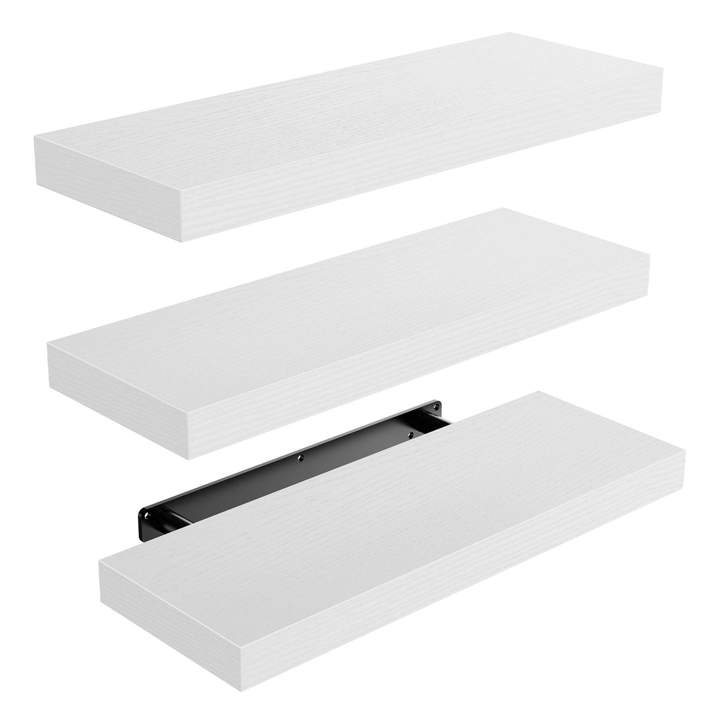 Floating Wall Shelves Set Of 3 With Invisible Brackets Laminate