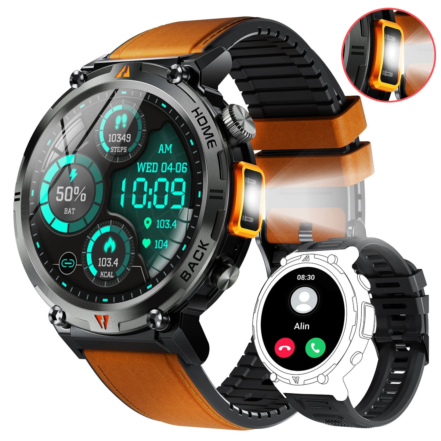 EIGIIS KE3 Bluetooth Smartwatch for Men Full Touch Health Monitor