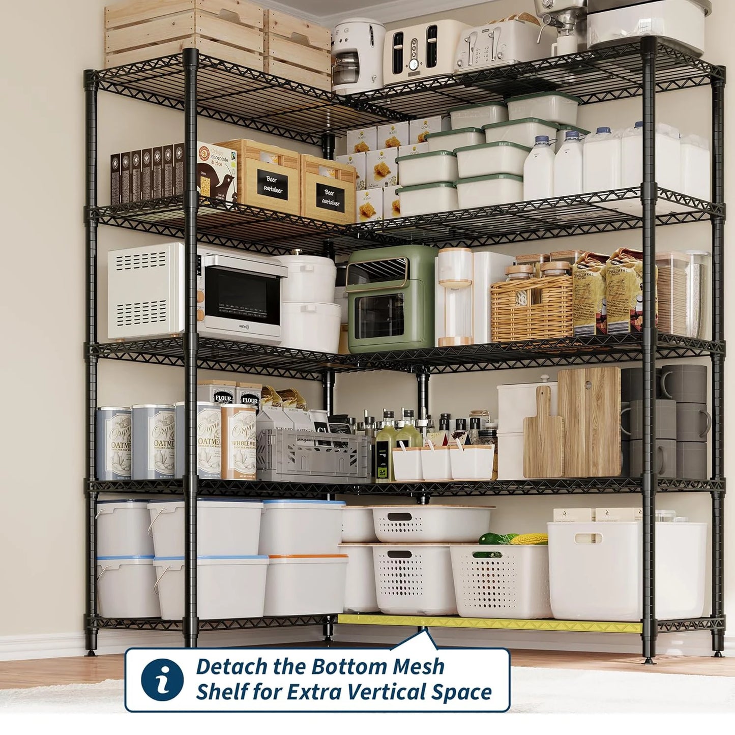 TWISTER.CK Heavy Duty Five Tier Metal Shelving Unit For Kitchen Garage